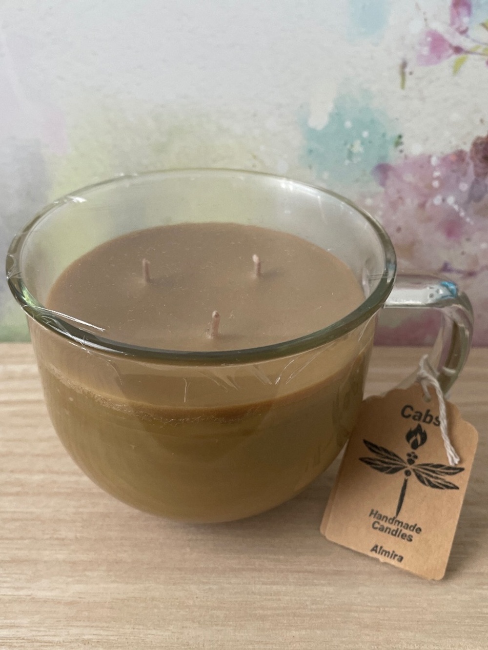 Hand Crafted Coffee Scented Soy Candle in Glass Coffee Mug